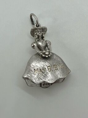 Vtg 925 Sterling Silver Bride Wedding Day Charm / Pendant | Heavy 5.7g